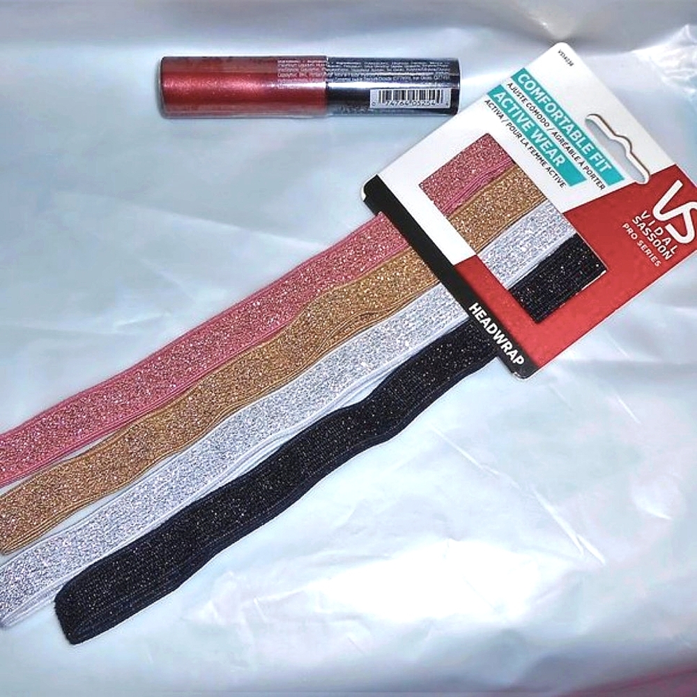 Lot of 2 pcs Makeup: Ardell Lip Lust Gloss & Vidal Sassoon Active Wear Headwrap